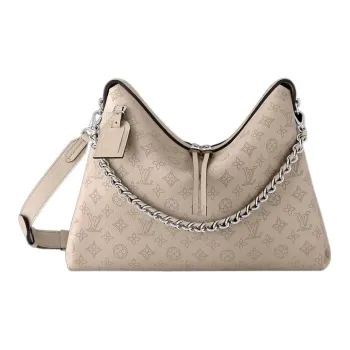 LOUIS VUITTON Leather Shoulder Bag Women's Pebble Gray