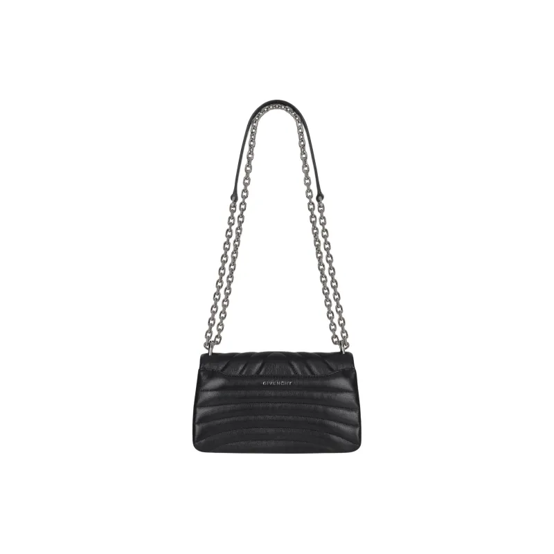 GIVENCHY Quilting Calfskin Crossbody Bag Shoulder Bag Small Size Women's Black-3