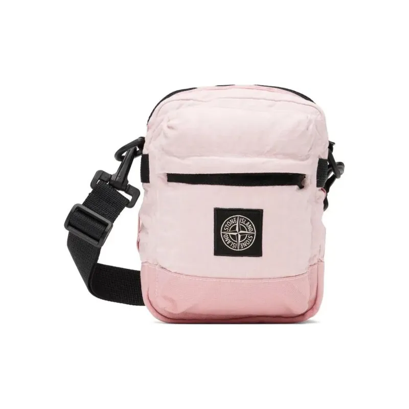 STONE ISLAND Linen With Nylon Shoulder Bag, Crossbody Bag Unisex Pink-0