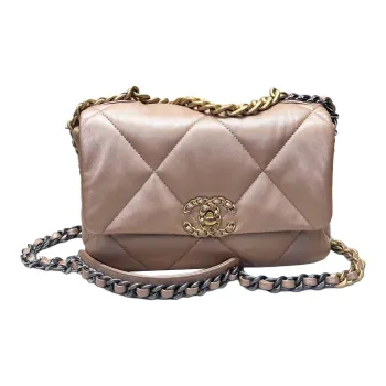 CHANEL 19Bag Pearl Lambskin Handbag, Shoulder Bag, Crossbody Bag Women's Dark Beige