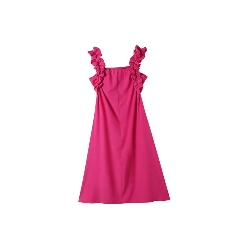 EIDOLON GRAIN Sleeveless Dress Women's Rose Red-1
