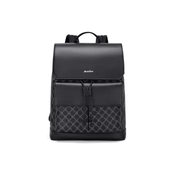 MashaLanti PVC And Synthetic Leather Backpack Men's Gray & Black