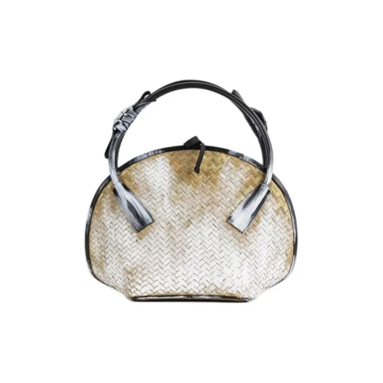 Maison Margiela Cow Leather Handbag Medium Size Women's Beige-2