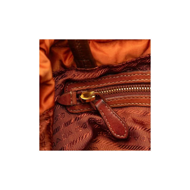PRADA Nylon Tote Bag Shopping Bag Shoulder Bag Handbag Unisex Orange-6