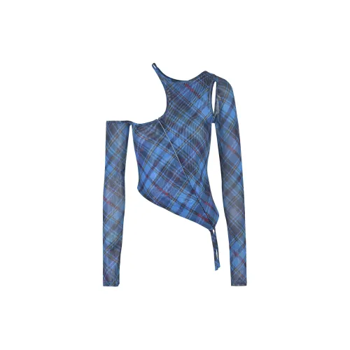 I.AM.GIA T-Shirts Women's Blue Gingham