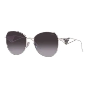 PRADA Metal Irregular Shape Sunglasses Women's Silver