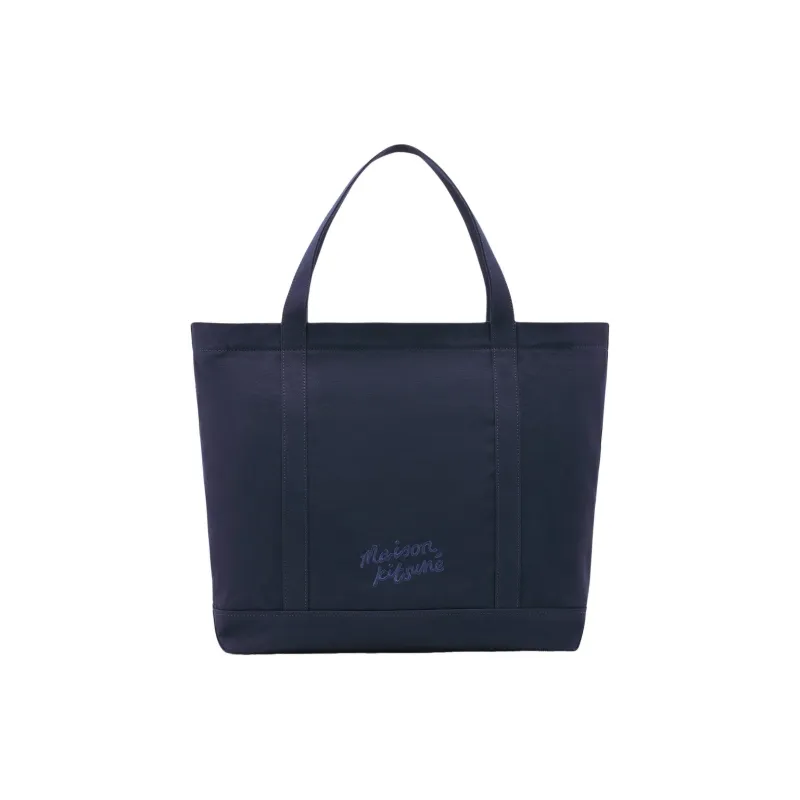 Maison Kitsune Cotton And Canvas Bag, Tote Bag, Shopping Bag, Handbag Large Size Women's Ink Blue-1