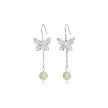 North Cain Hetian Jade Earrings Women's Pale Greenish-White Jade