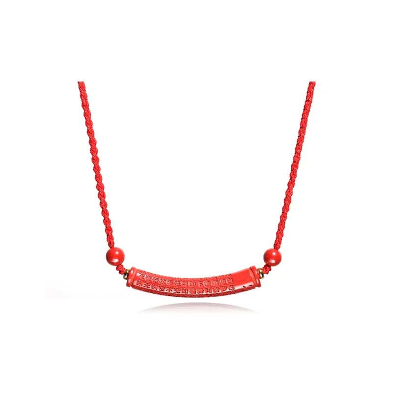 Moon Jewelry Reconstructed Cinnabar Necklaces Unisex-5