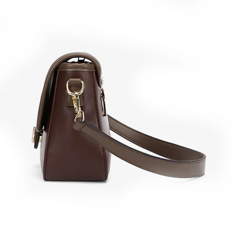CORALDAISY Synthetic Leather Shoulder Bag Women's Mocha/Crescent White-3