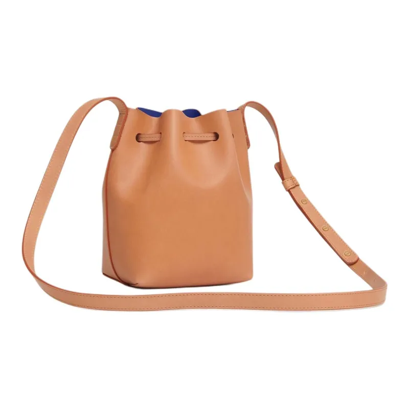 MANSUR GAVRIEL Plant Tanned Leather Bucket Bags Shoulder Bag Crossbody Bag Extra Mini Women's Camel/Royal Blue-2