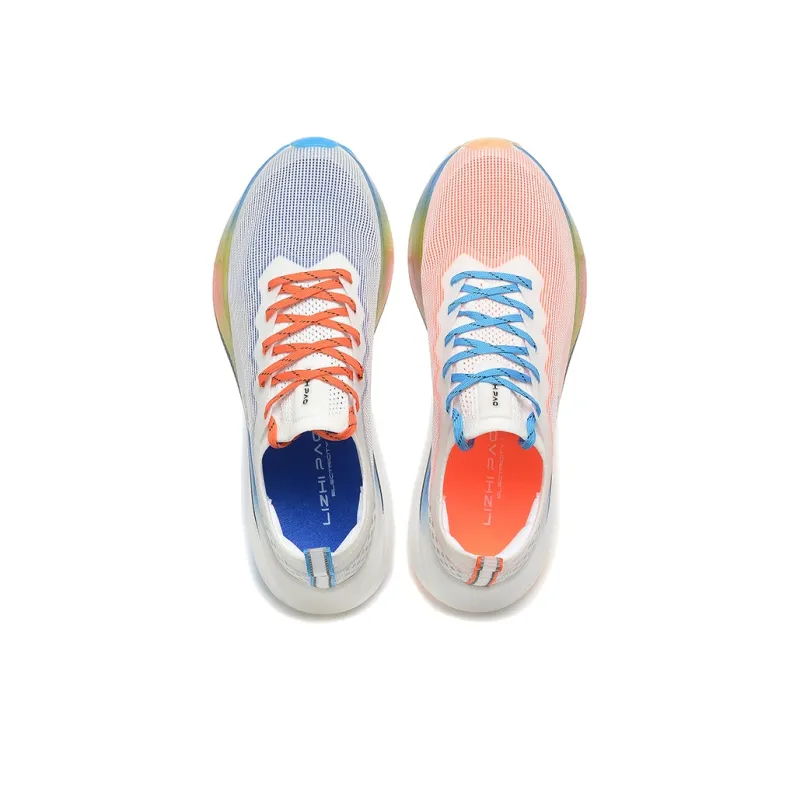 LIZHIPAO Running Shoes Unisex Low Top Mismatched Color White Blue Orange-1