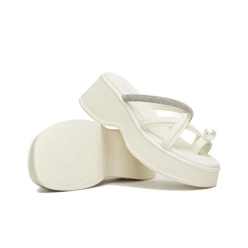 TATA Slide Slippers Women's Black/White/Silver-9