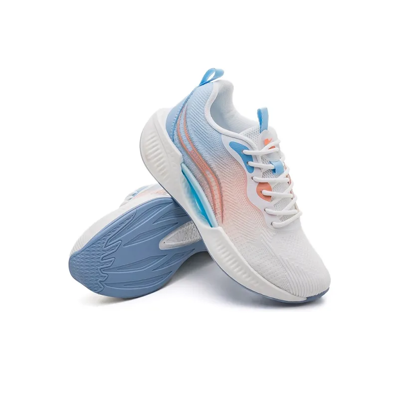 Warrior Anti Slip And Wear Resistant Lightweight Low Top Running Shoes Unisex Beige Blue-2