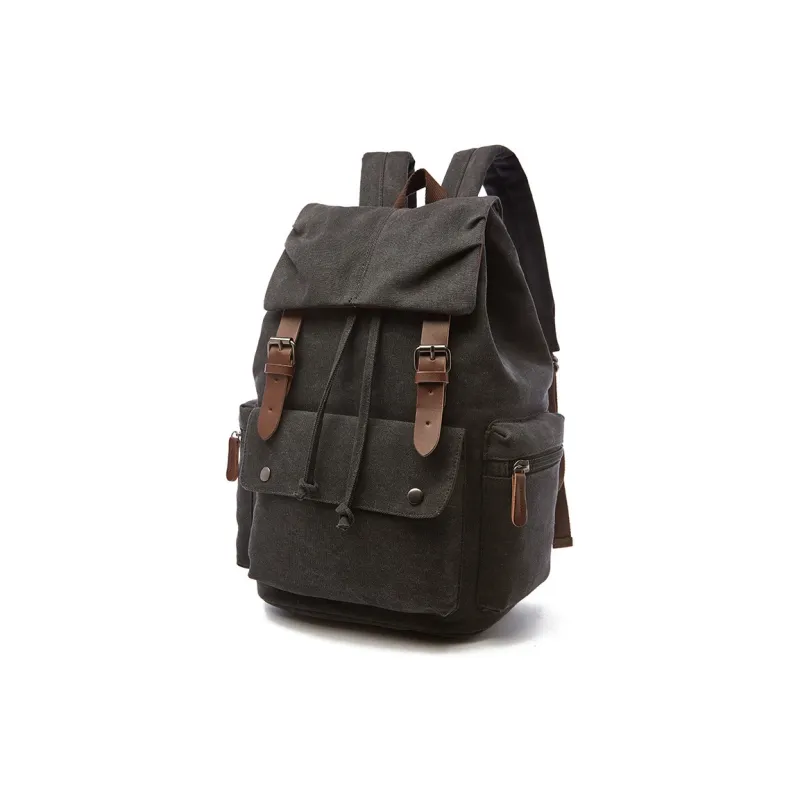 CMLZIUA Canvas Backpack Unisex Coffee/Black/Khaki/Dark Blue/Gray/Maroon/Army Green-5