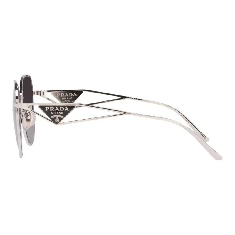 PRADA Metal Irregular Shape Sunglasses Women's Silver-2