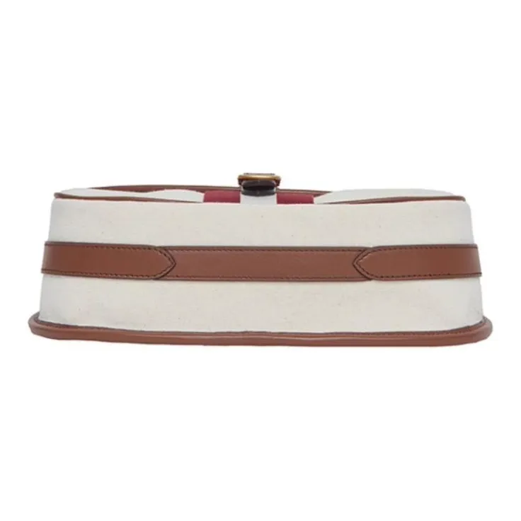 BALLY Fabric Cow Leather Patchwork Shoulder Bag Crossbody Bag Medium Size Men's Bone White & Brown-8