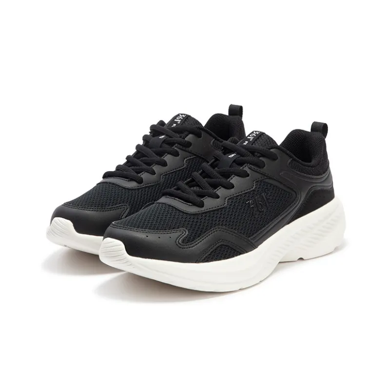 361° Sharp Leaf 2.0 Cushioning, Slip Resistant, And Abrasion Resistant Low Top Running Shoes Women's Black White-2