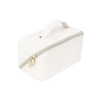 JANE KLAIN Synthetic Leather Makeup Bag Regular Unisex White/Black/Pink