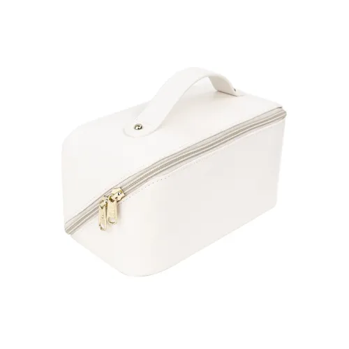 JANE KLAIN Synthetic Leather Makeup Bag Regular Unisex White/Black/Pink
