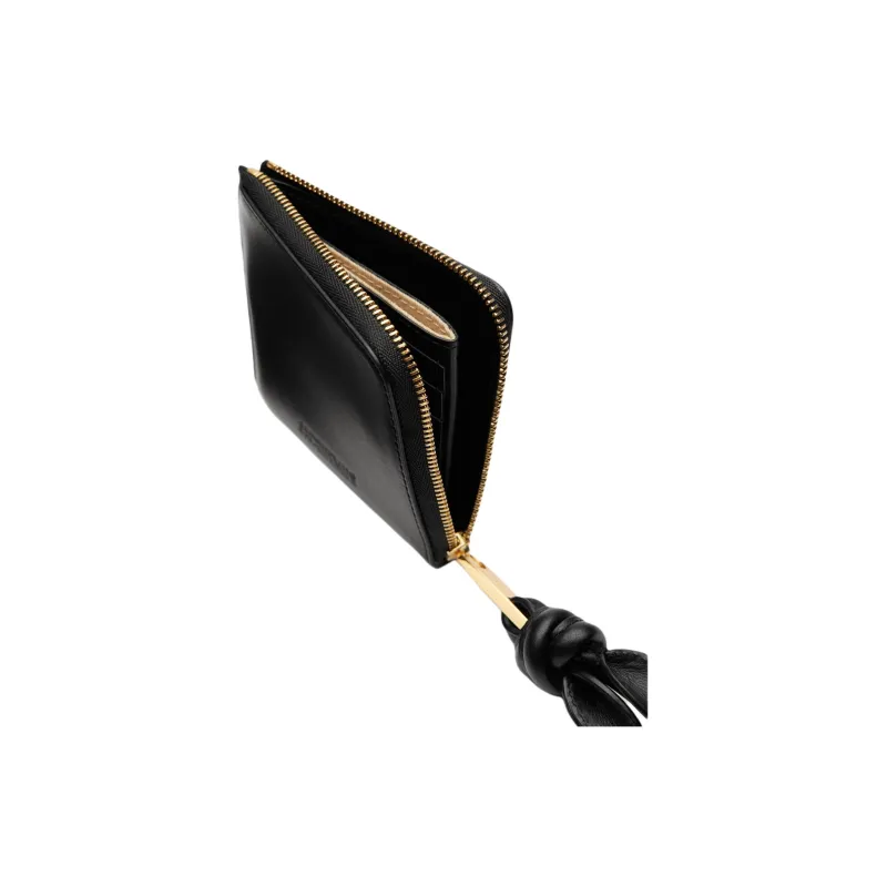 Jacquemus Cow Leather Card Holder, Wallet Women's Black-2