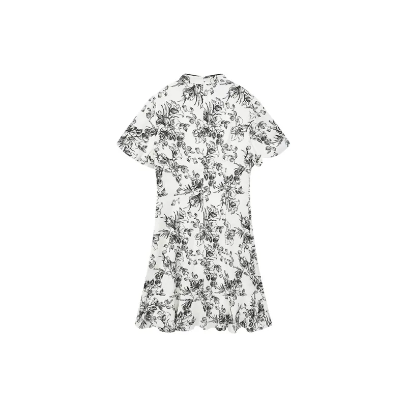 Yu Qianwen Short Sleeved Dresses Women's Chinese Fashion Trend Floral-1