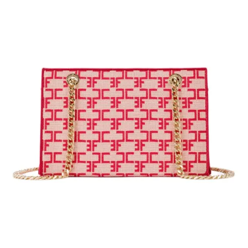 Elisabetta Franchi Cotton And Polyamide Blend Crossbody Bag Shoulder Bag Mini Women's Butter Multicolor Red