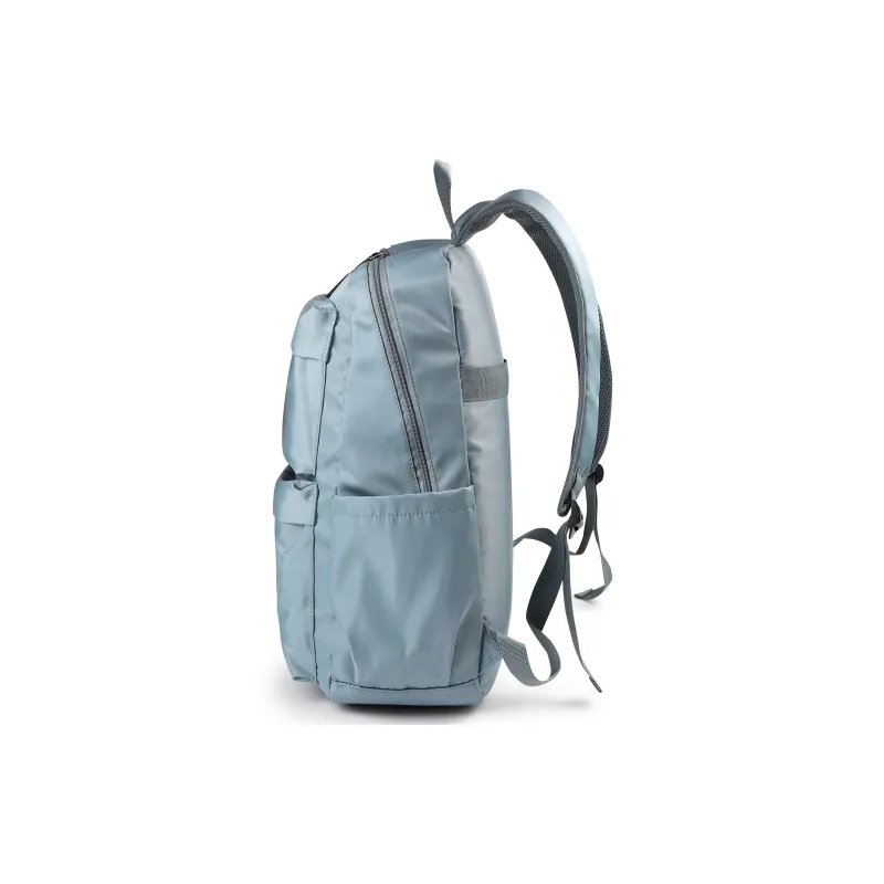 SAIQI Oxford Double Shoulder Backpack Regular Unisex Gray Blue-2