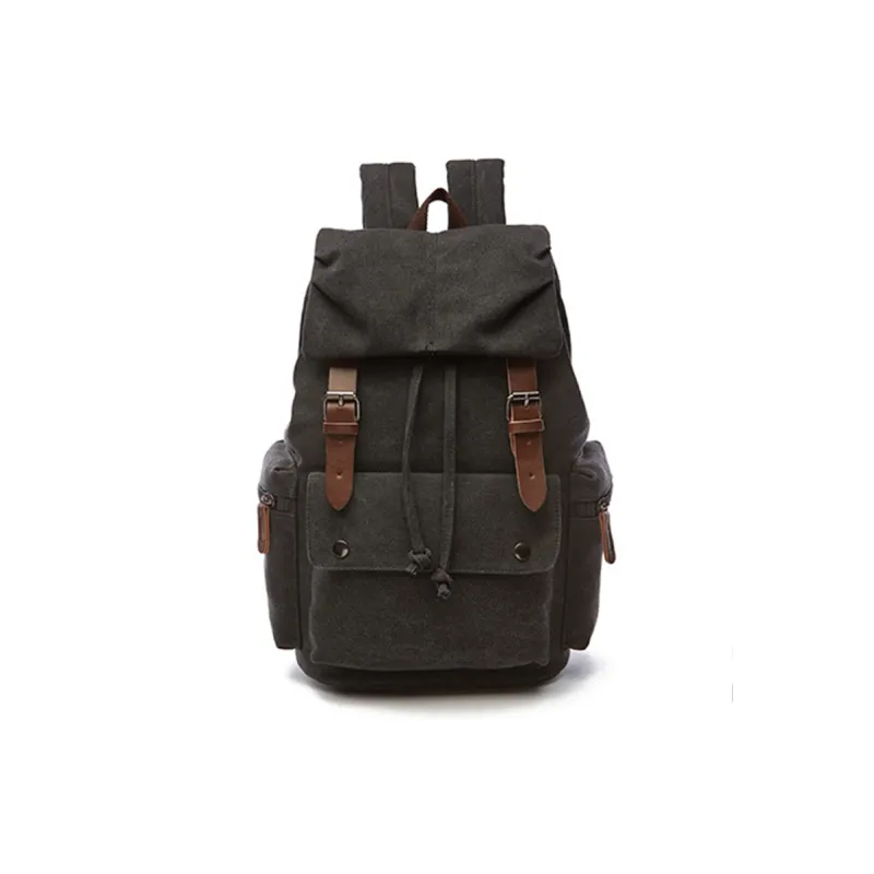 CMLZIUA Canvas Backpack Unisex Coffee/Black/Khaki/Dark Blue/Gray/Maroon/Army Green-6