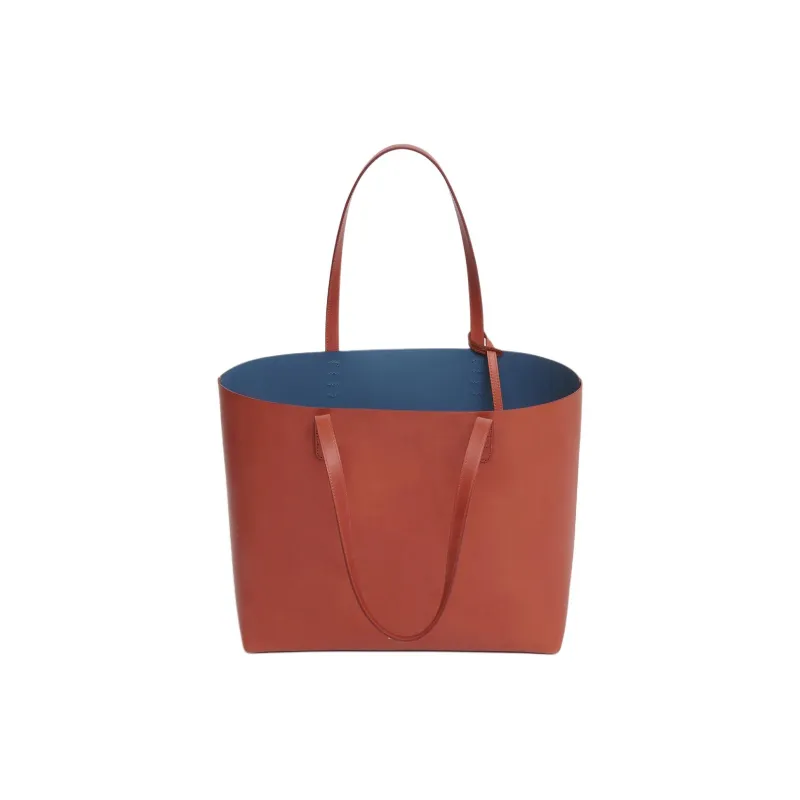 MANSUR GAVRIEL Plant Tanned Leather Tote Bag Shopping Bag Handbag Large Size Women's Brown/Dark Blue-1