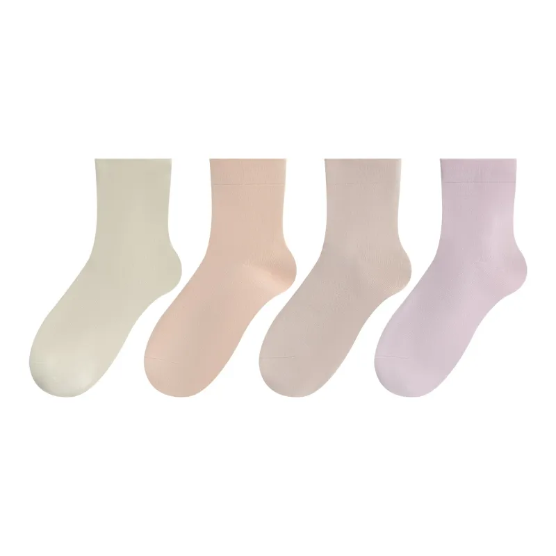 XXLLG Spring And Fall Mid Calf Socks Women's 4 Pack-8