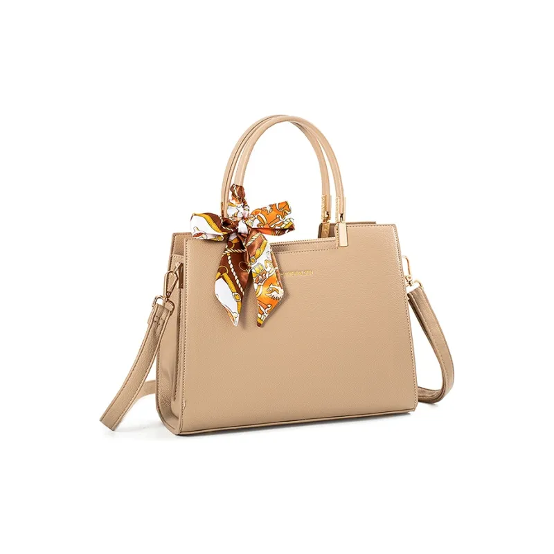 Vigno Synthetic Leather Handbag, One Shoulder, Crossbody Bag Regular Women's Khaki-1