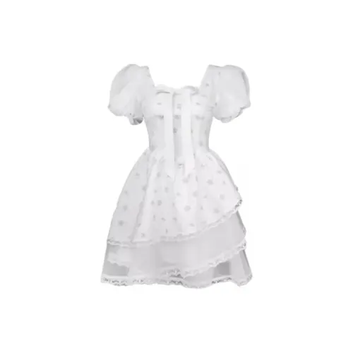 Cosyism Short-Sleeved Dresses Women's White