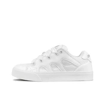 LuzaoT SUPER DRAG Puffy Shoes Anti Slip Wear Resistant Low Top Skateboard Shoes Unisex Pure White