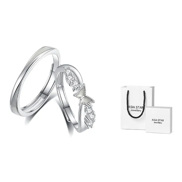 Asia Star Alloy Rings Unisex Silver-1