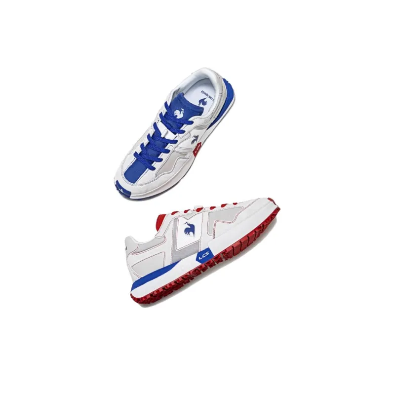 Le Coq Sportif Abrasion Resistant Support Low Top Casual Shoes Men's White Blue Red-3