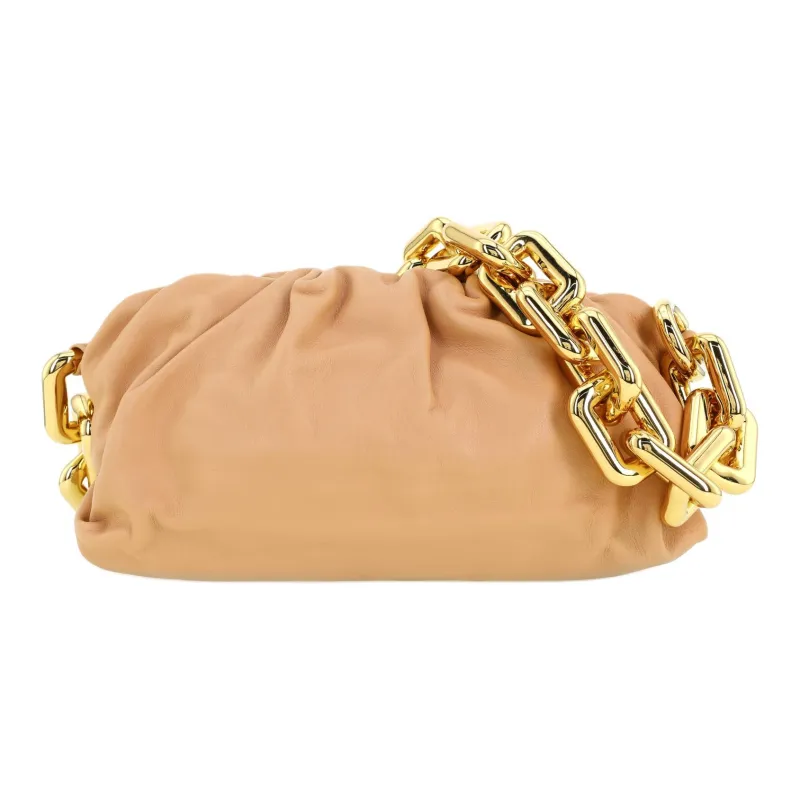 Bottega Veneta Calfskin Shoulder Bags Handbags Clutches Regular Women's Almond-1