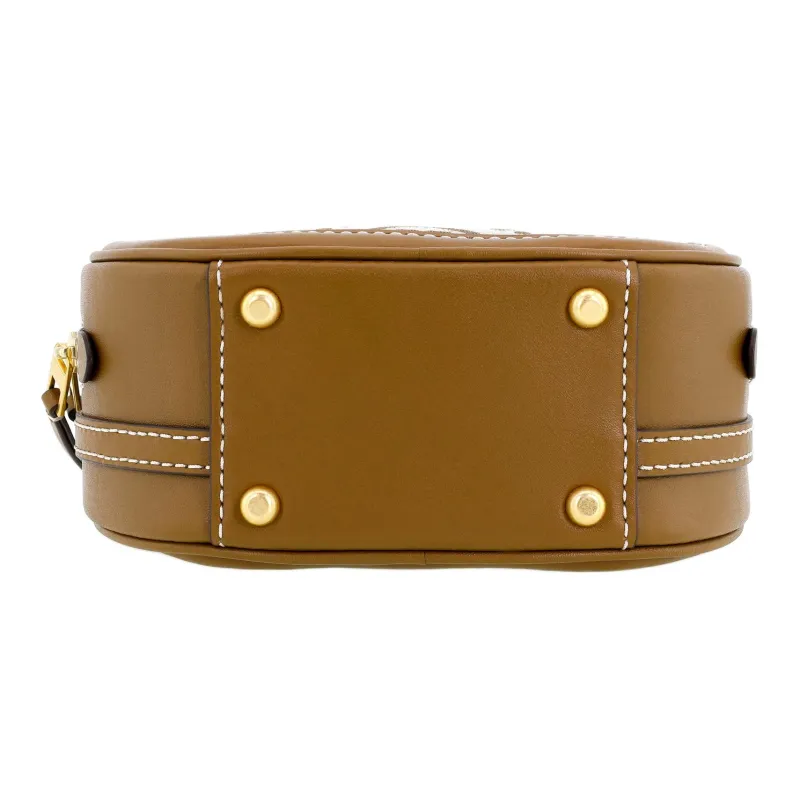 TORY BURCH T Monogram Jacquard Fabric With Leather Round Bag Shoulder Bag Crossbody Bag Regular Women's Hazelnut Brown-6