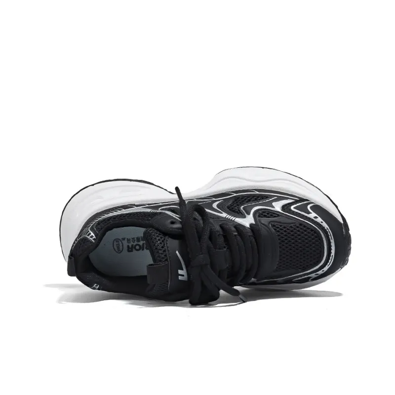 WARRIOR Chunky Sneakers Unisex Low Top Black-2