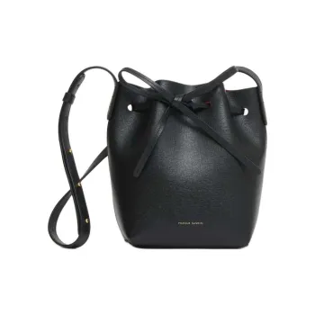 MANSUR GAVRIEL Saffiano Leather Bucket Bags Shoulder Bag Crossbody Bag Extra Mini Women's Black & Flame Red