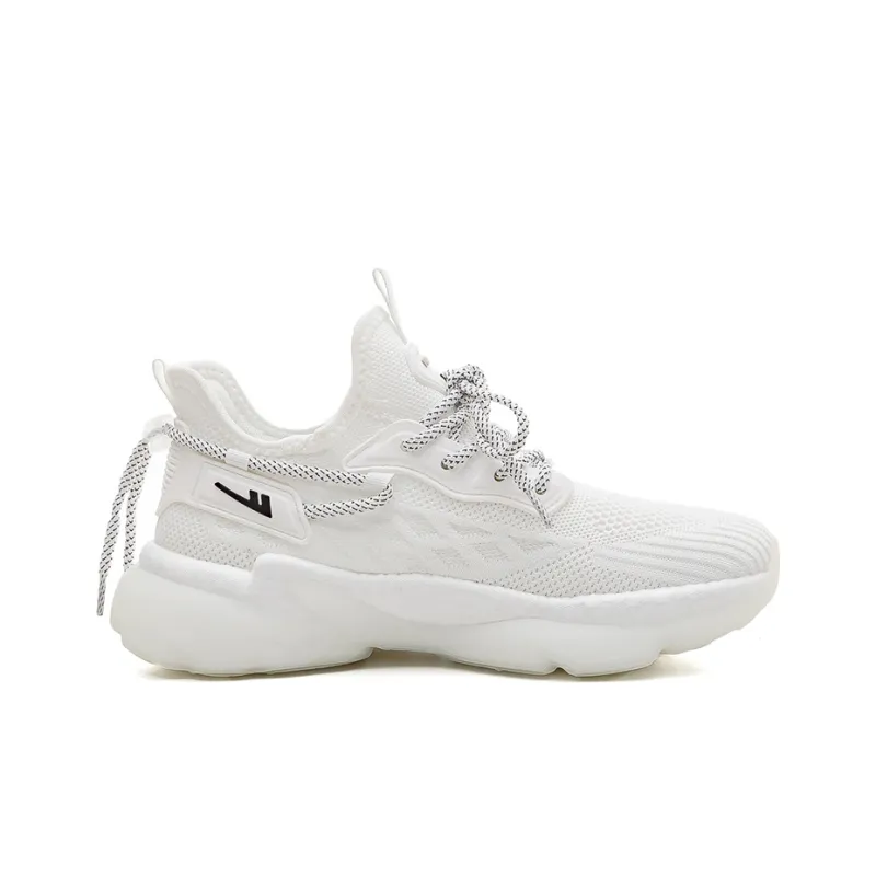 Warrior Warrior Height Increasing Breathable Low Top Chunky Sneakers Men's White-1