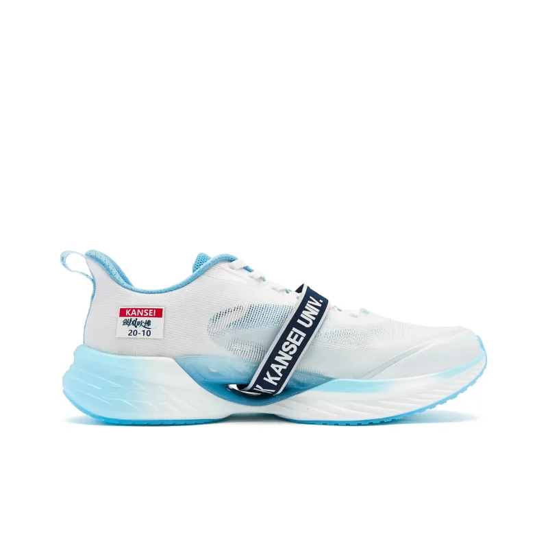 QIAODAN Cushioning Anti Slip And Wear Resistant Low Top Q KUNGFU PRO Running Shoes Men's Jordan White Cirrus Blue-1