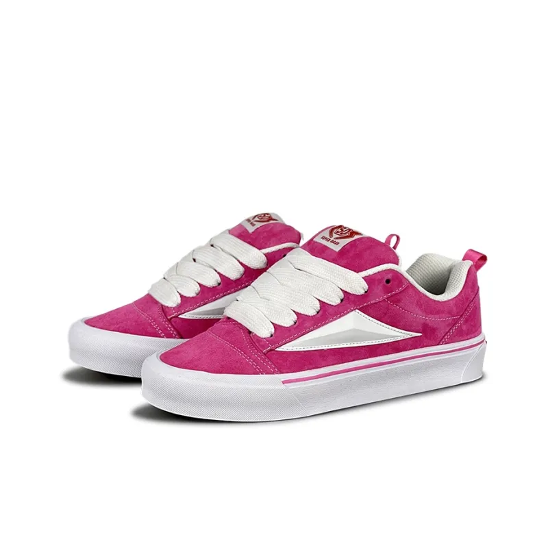 LuzaoT SUPER DRAG Puffy Shoes Anti Slip Wear Resistant Low Top Skateboard Shoes Unisex Rose Pink-2