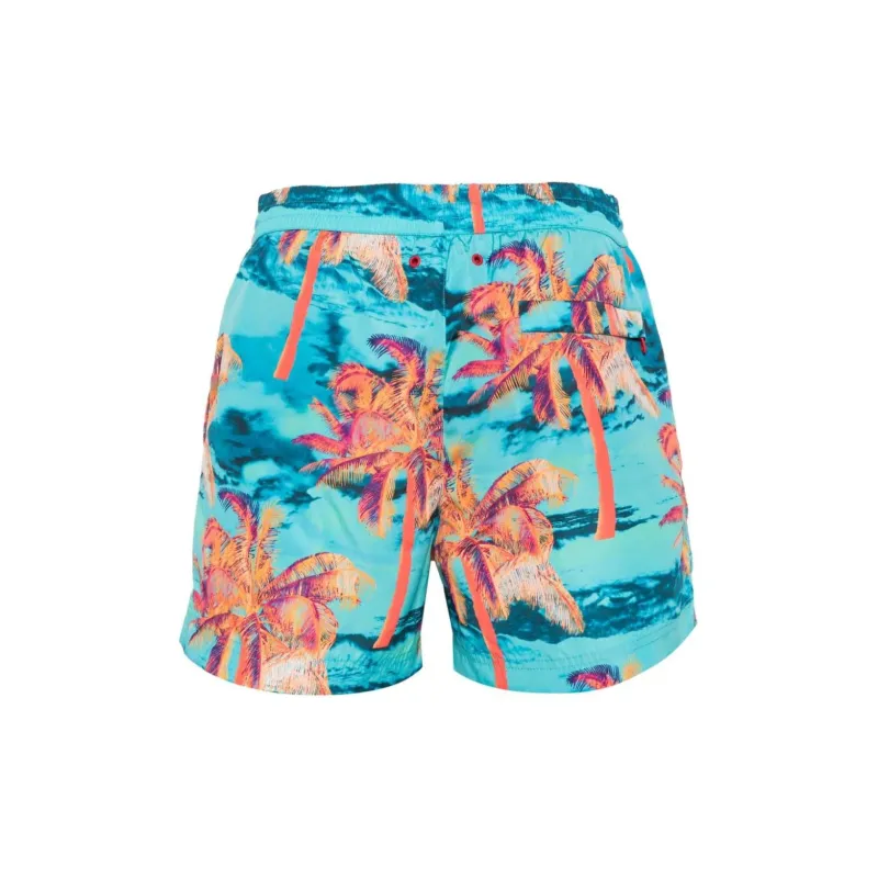DIESEL Palm Tree Print Drawstring Swim Trunks-1