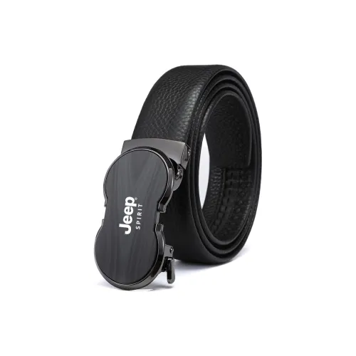 JEEP SPIRIT Genuine Cowhide Vintage Wood Grain Automatic Buckle Elegance Advanced Leather Belts Men's