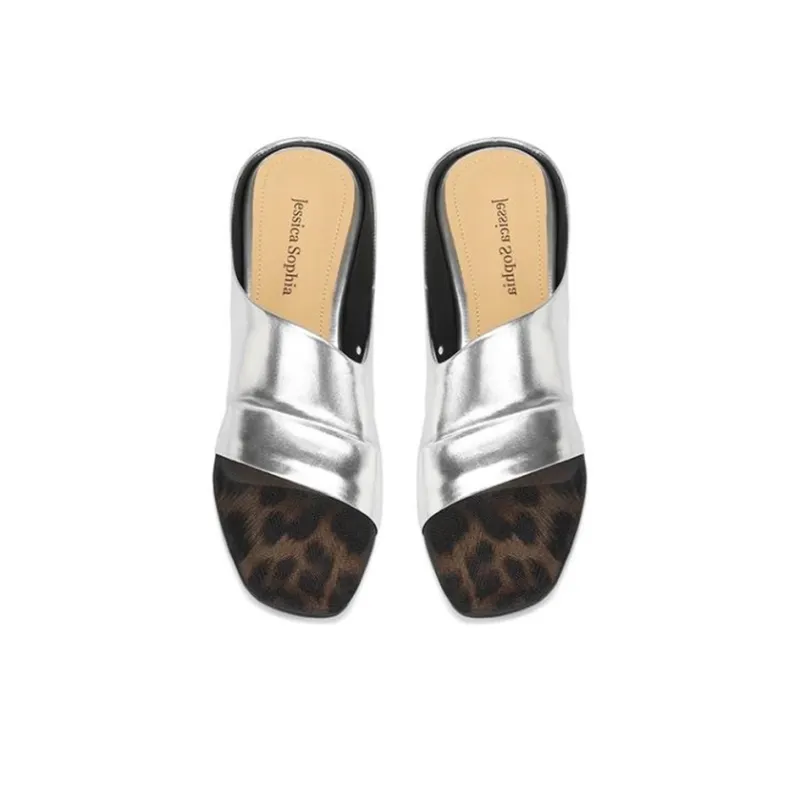 JESSICA SOPHIA Rubber Sole Metal Slip Resistant Abrasion Resistant Closed Toe Slippers Women's Gold-6