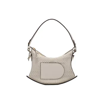 Delvau Pin Swing Taurillon Soft Soft Grain Calfskin One Shoulder Handbags Women's Greige