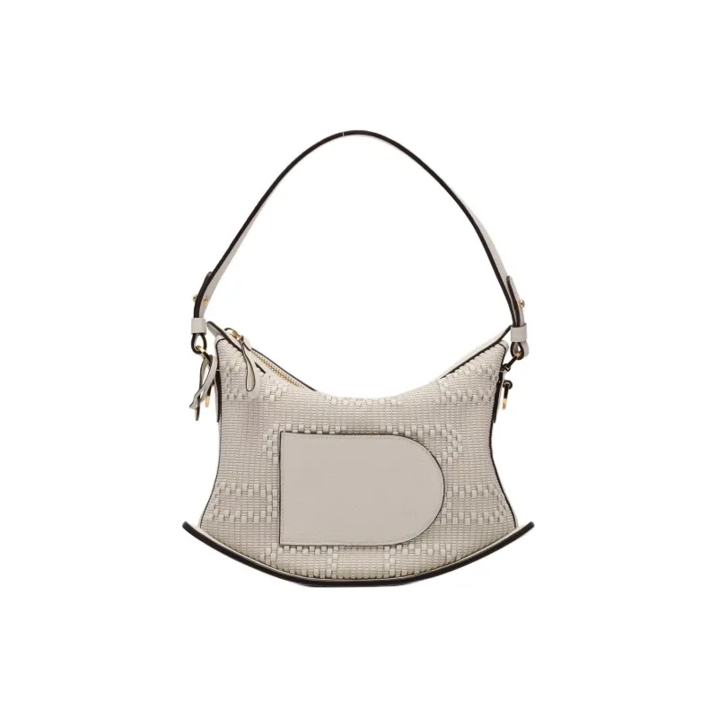 Delvau Pin Swing Taurillon Soft Soft Grain Calfskin One Shoulder Handbags Women's Greige-0