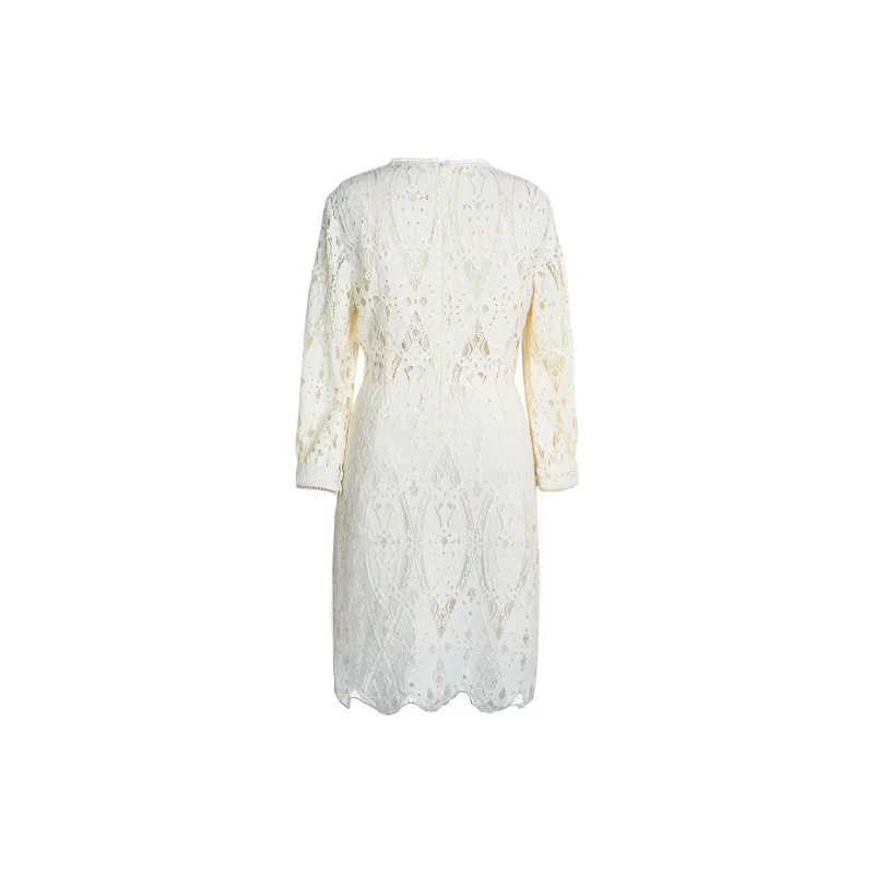 ROEYSHOUSE Long Sleeved Dress Women's Ecru-1