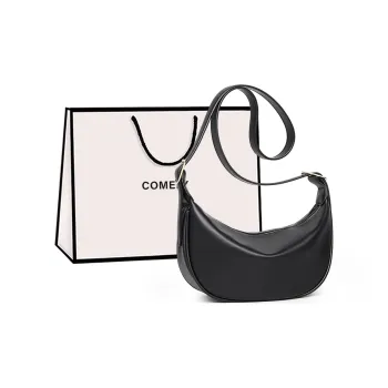 COMELY Cow Split Leather Bonded Synthetic Leather Crossbody Bag Shoulder Bag Regular Women's Black